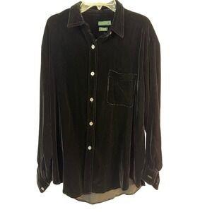 NWT Vintage J.Crew Black Silk Blend Velvet Button Down Shirt Women's Small NEW